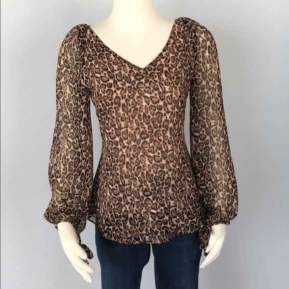 NWT WHBM Leopard Reversible Blouse Size 0 - Picture 10 of 16